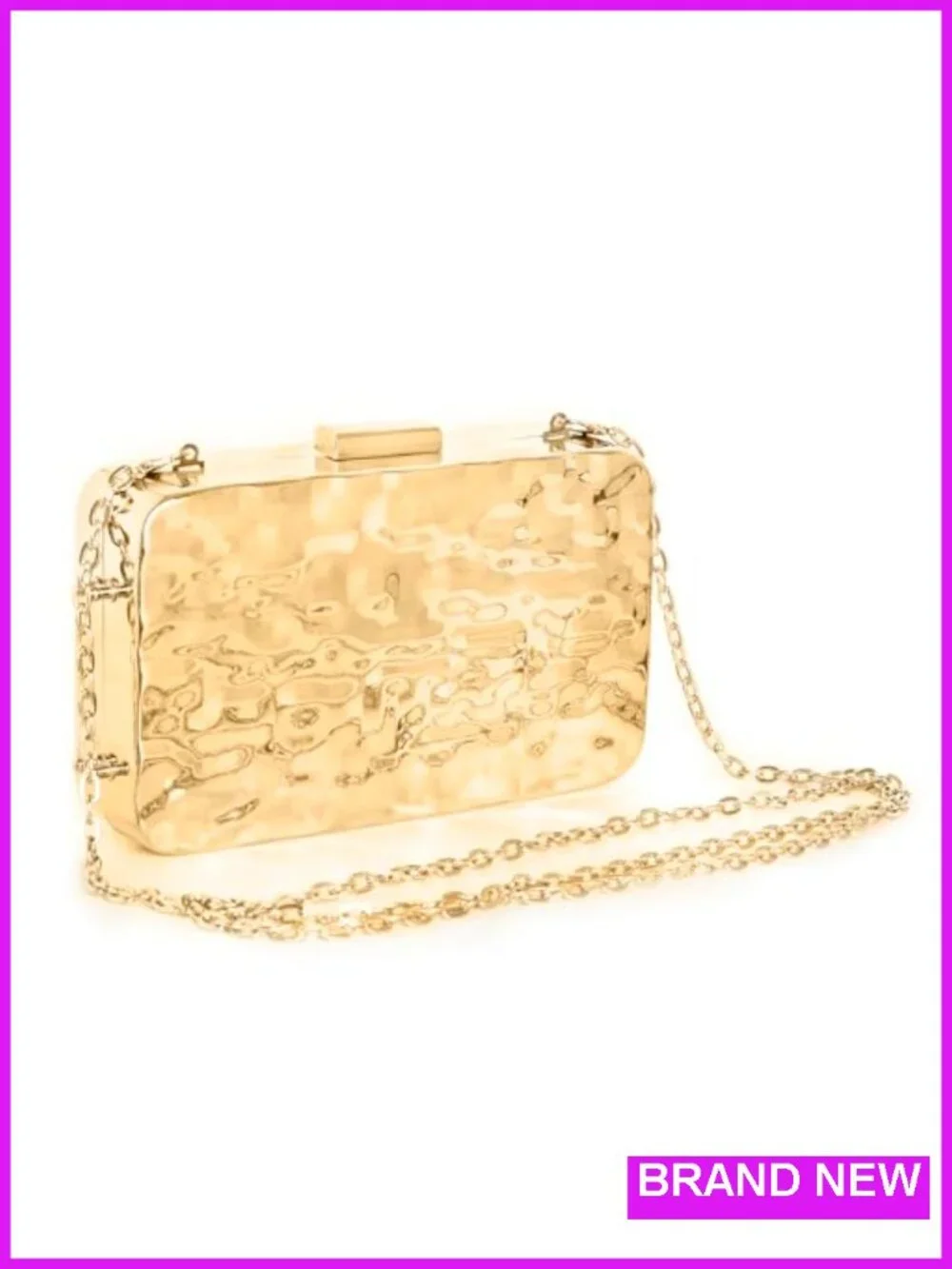 Evening Clutch Purse for Women, Metallic Chain Bag, Wedding Party Formal Event